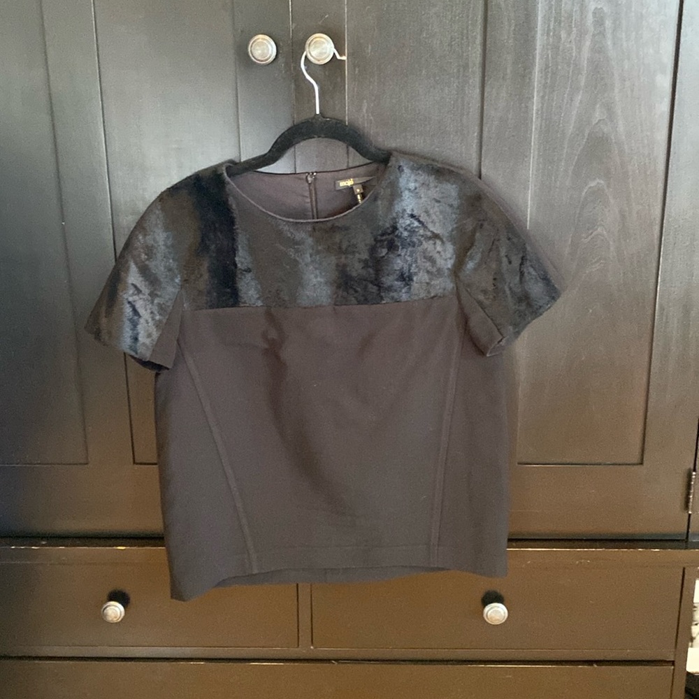 Stunning black, short sleeve blouse